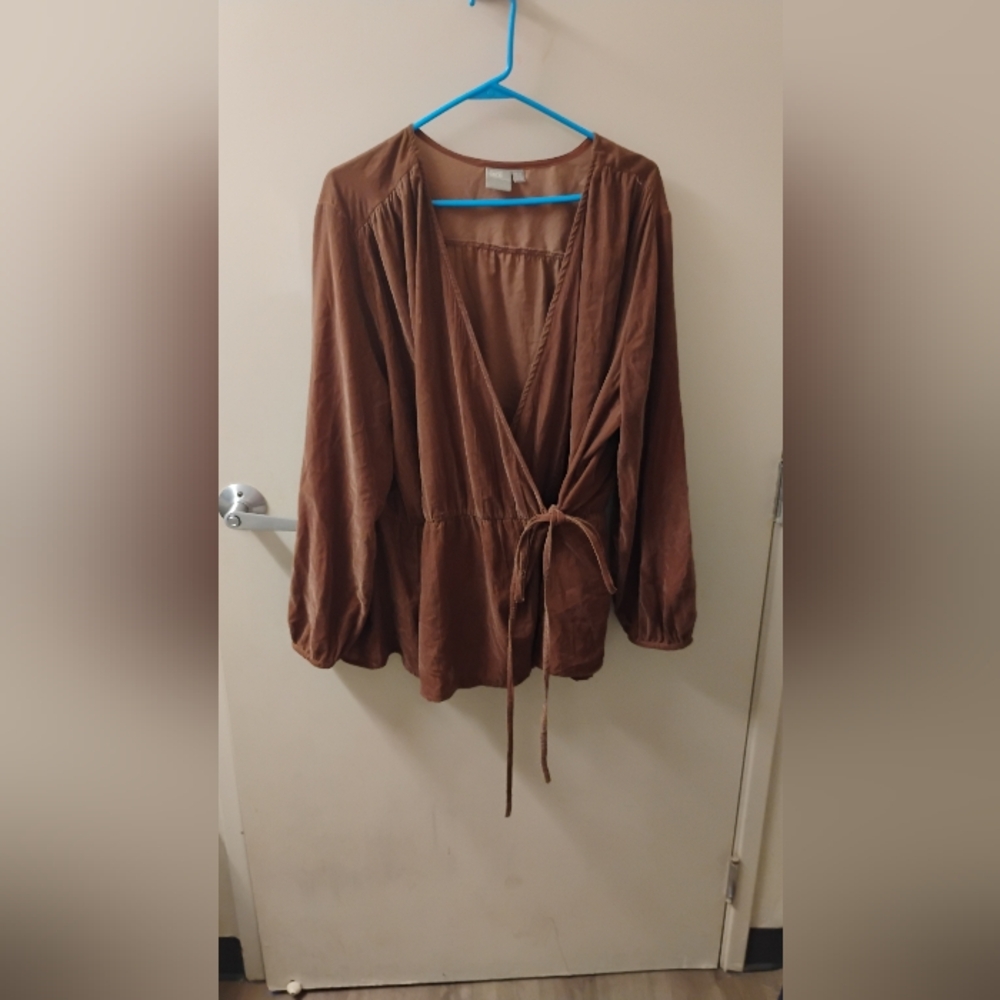 ASOS Women's Corduroy Wrap Blouse Top Sz 18